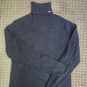 Unisex Navy Blue POLO JEANS CO RALPH LAUREN Pullover Sweater Turtle Neck, Size L